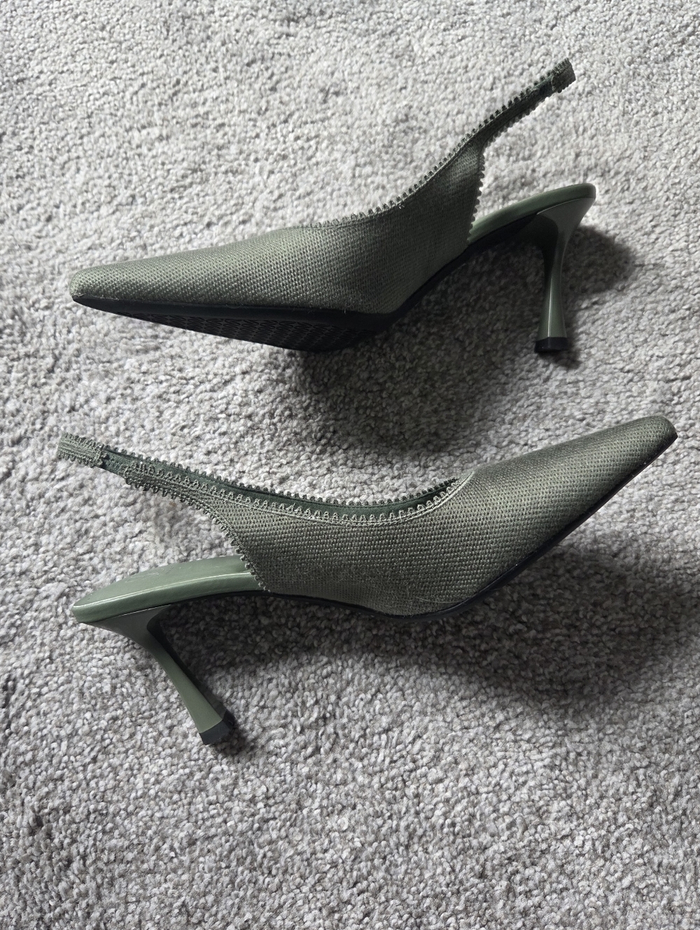 Cosy Island Green EmbroDance Slingbacks